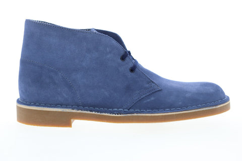 Clarks Bushacre 2 26142802 Mens Blue Suede Lace Up Desert Boots Shoes