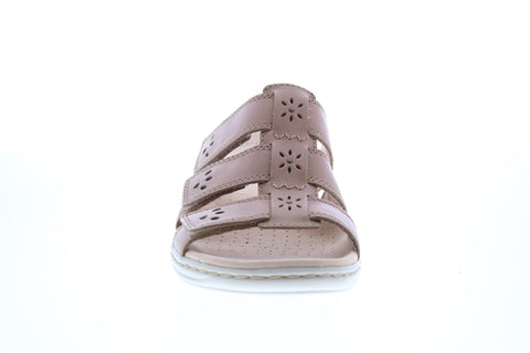Clarks Leisa Spring 26142821 Womens Beige Leather Flip Flops Sandals Shoes