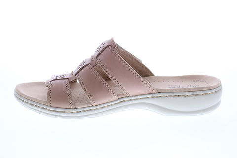Clarks Leisa Spring 26142821 Womens Beige Leather Flip Flops Sandals Shoes