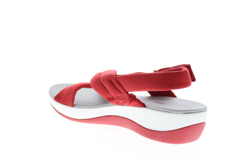 Clarks Arla Belle 26143181 Womens Red Wide Canvas Slingback Sandals Shoes