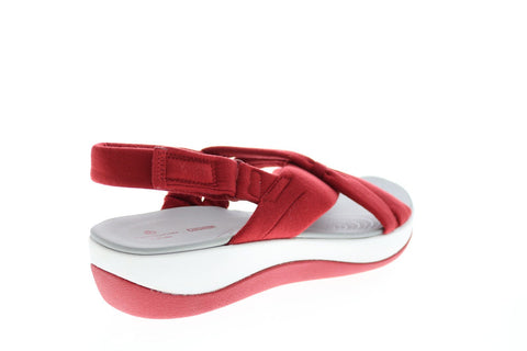 Clarks Arla Belle 26143181 Womens Red Wide Canvas Slingback Sandals Shoes