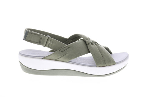 Clarks Arla Belle 26143192 Womens Green Wide Slingback Sandals Shoes