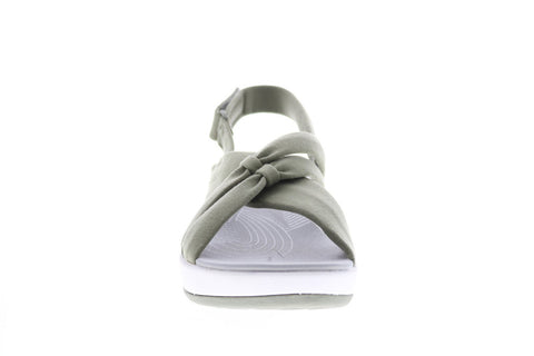 Clarks Arla Belle 26143192 Womens Green Canvas Slingback Sandals Shoes