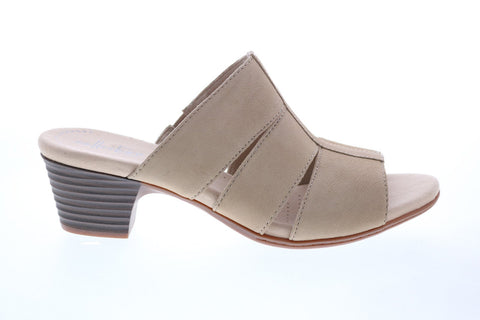 Clarks Valarie Model 26143214 Womens Brown Nubuck Slip On Mules Heels Shoes