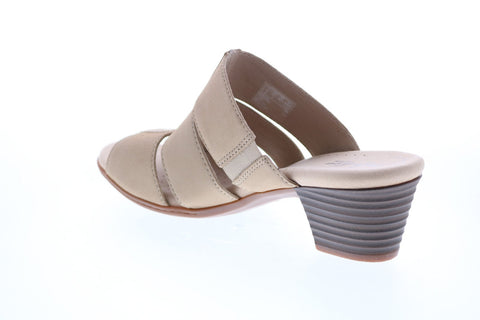 Clarks Valarie Model 26143214 Womens Brown Nubuck Slip On Mules Heels Shoes