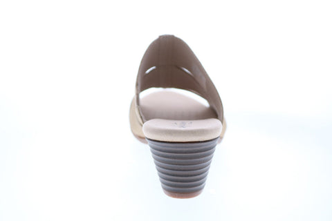 Clarks Valarie Model 26143214 Womens Brown Nubuck Slip On Mules Heels Shoes