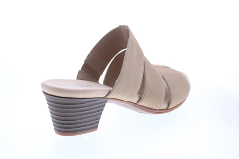 Clarks Valarie Model 26143214 Womens Brown Nubuck Slip On Mules Heels Shoes