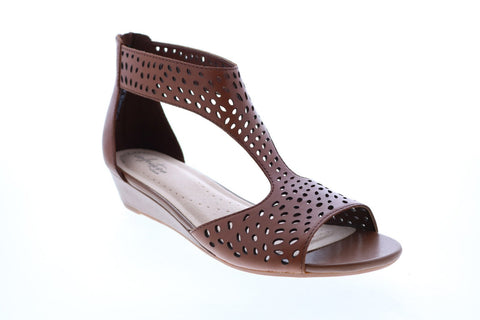 Clarks Abigail Ruby 26143223 Womens Brown Leather Slingback Sandals Shoes