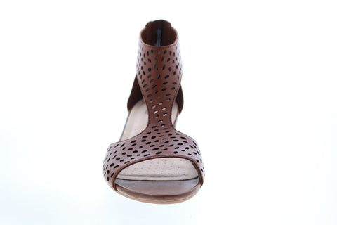 Clarks Abigail Ruby 26143223 Womens Brown Leather Slingback Sandals Shoes