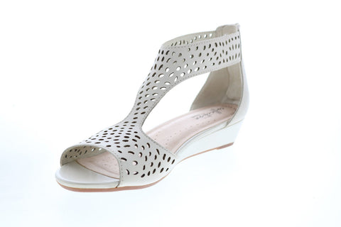 Clarks Abigail Ruby 26143224 Womens Beige Leather Slingback Sandals Shoes