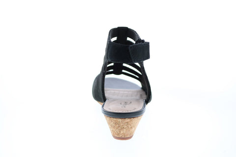 Clarks Abigail Sing 26143225 Womens Black Nubuck Slingback Sandals Shoes