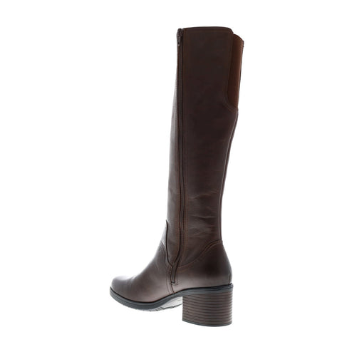 Clarks Hollis Moon 26143938 Womens Brown Leather Zipper Knee High Boots