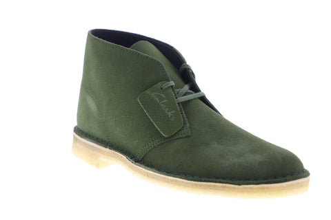 Clarks Desert Boot 26114405 Mens Green Suede Lace Up Desert Boots Shoes