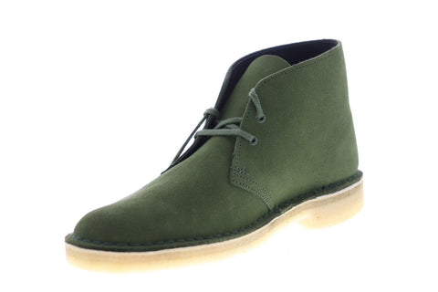 Clarks Desert Boot 26114405 Mens Green Suede Lace Up Desert Boots Shoes
