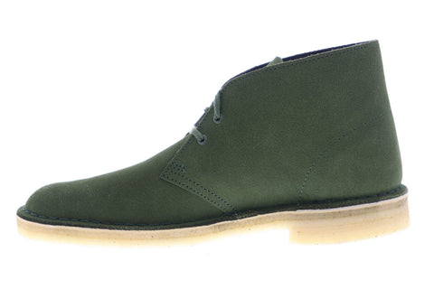 Clarks Desert Boot 26114405 Mens Green Suede Lace Up Desert Boots Shoes