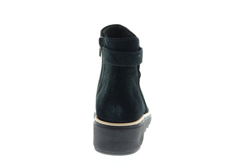 Clarks Sharon Spring 26144300 Womens Black Suede Boots Ankle & Booties Shoes