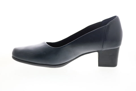 Clarks Un Damson Step 26144345 Womens Blue Leather Slip On Pumps Heels Shoes