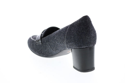 Clarks Un Cosmo Way 26144361 Womens Gray Wide Canvas Pumps Heels Shoes