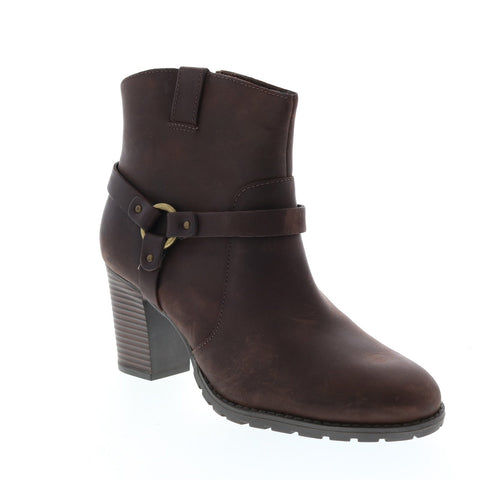 Clarks Verona Rock 26144482 Womens Brown Leather Zipper Ankle & Booties Boots