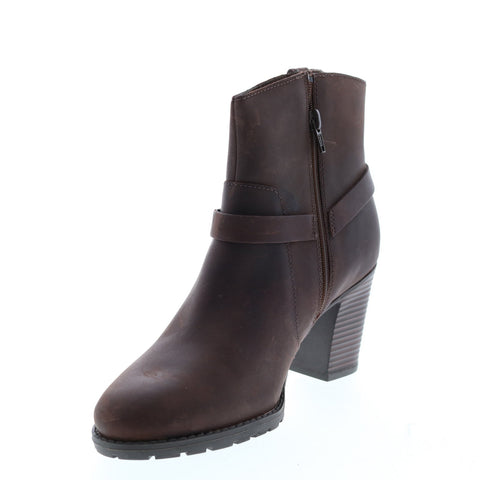 Clarks Verona Rock 26144482 Womens Brown Leather Zipper Ankle & Booties Boots
