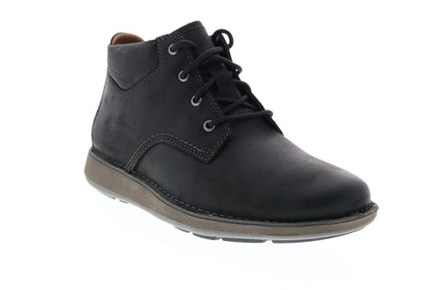 Clarks Un Larvik Top 26144603 Mens Black Leather Lace Up Chukka Boots