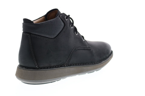 Clarks Un Larvik Top 26144603 Mens Black Leather Lace Up Chukka Boots