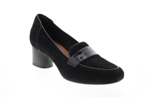 Clarks Un Cosmo Way 26144629 Womens Black Suede Slip On Pumps Heels Shoes
