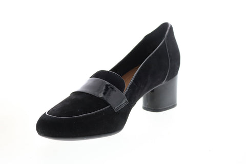 Clarks Un Cosmo Way 26144629 Womens Black Suede Slip On Pumps Heels Shoes