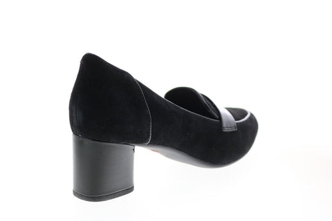 Clarks Un Cosmo Way 26144629 Womens Black Suede Slip On Pumps Heels Shoes