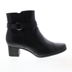 Clarks Un Damson Mid 26144675 Womens Black Leather Ankle & Booties Boots