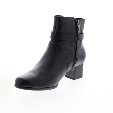 Clarks Un Damson Mid 26144675 Womens Black Leather Ankle & Booties Boots