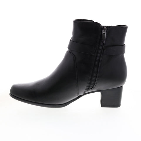 Clarks Un Damson Mid 26144675 Womens Black Leather Ankle & Booties Boots