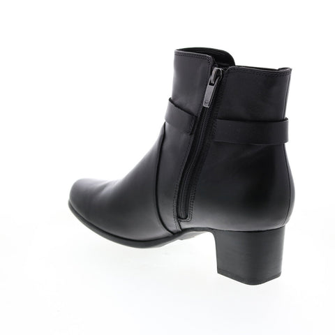 Clarks Un Damson Mid 26144675 Womens Black Leather Ankle & Booties Boots