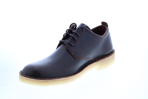 Clarks Desert London 26144690 Womens Brown Leather Oxford Flats Shoes