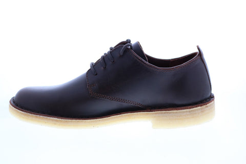 Clarks Desert London 26144690 Womens Brown Leather Oxford Flats Shoes