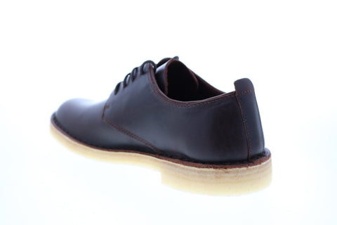 Clarks Desert London 26144690 Womens Brown Leather Oxford Flats Shoes