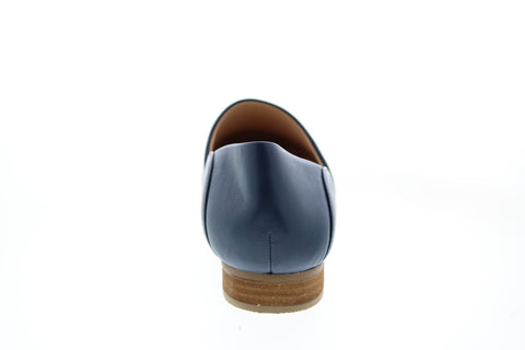 Clarks Pure Tone 26144748 Womens Blue Leather Slip On Loafer Flats Shoes
