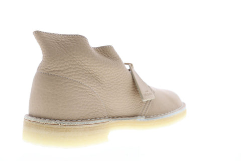 Clarks Desert Boot Mens Beige Leather Chukkas Lace Up Boots Shoes