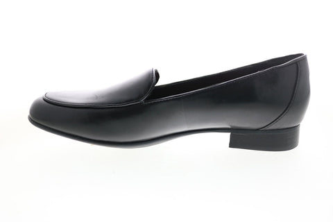 Clarks Un Blush Ease 26144968 Womens Black Leather Loafer Flats Shoes