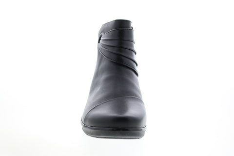 Clarks Hope Twirl 26145278 Womens Black Leather Zipper Casual Dress Boots