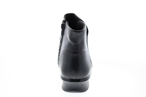 Clarks Hope Twirl 26145278 Womens Black Leather Zipper Casual Dress Boots