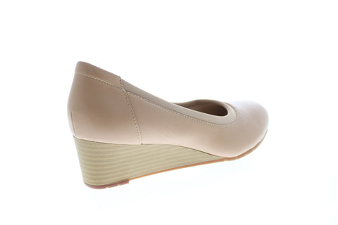 Clarks Mallory Berry 26145335 Womens Beige Leather Ballet Flats Shoes