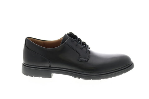 Clarks Un Tailor Tie 26145441 Mens Black Leather Oxfords Plain Toe Shoes
