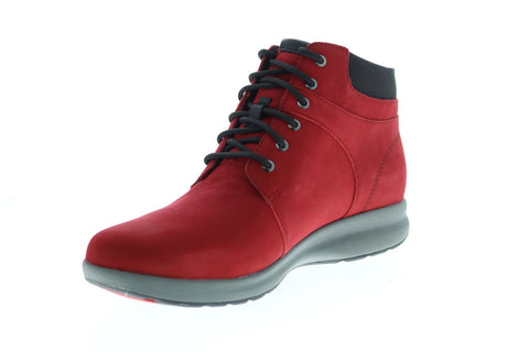Clarks Un Adorn Walk 26145468 Womens Red Nubuck Lace Up Casual Dress Boots