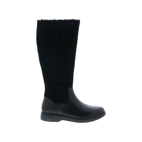 Clarks Un Elda Hi 26145484 Womens Black Leather Zipper knee High Boots