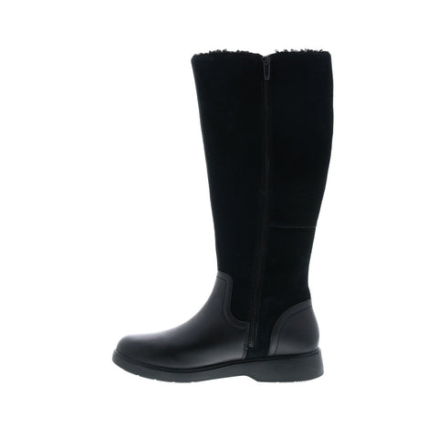Clarks Un Elda Hi 26145484 Womens Black Leather Zipper knee High Boots