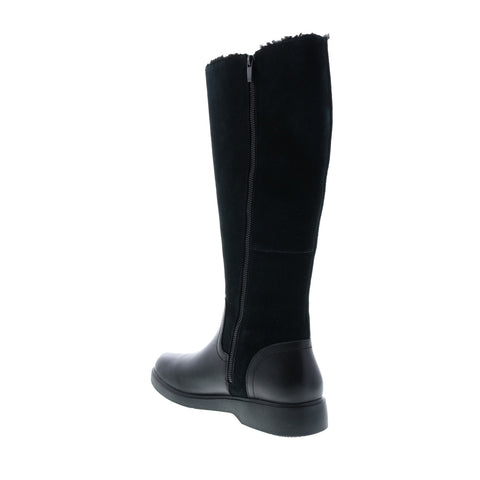 Clarks Un Elda Hi 26145484 Womens Black Leather Zipper knee High Boots