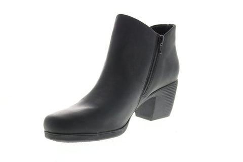 Clarks Un Lindel Zip 26145612 Womens Black Leather Ankle & Booties Boots