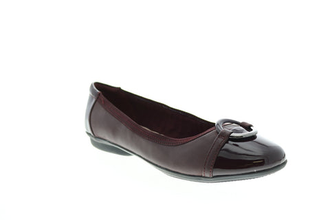 Clarks Gracelin Wind 26145713 Womens Burgundy Wide Ballet Flats Shoes