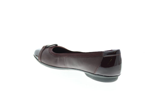 Clarks Gracelin Wind 26145713 Womens Burgundy Wide Ballet Flats Shoes